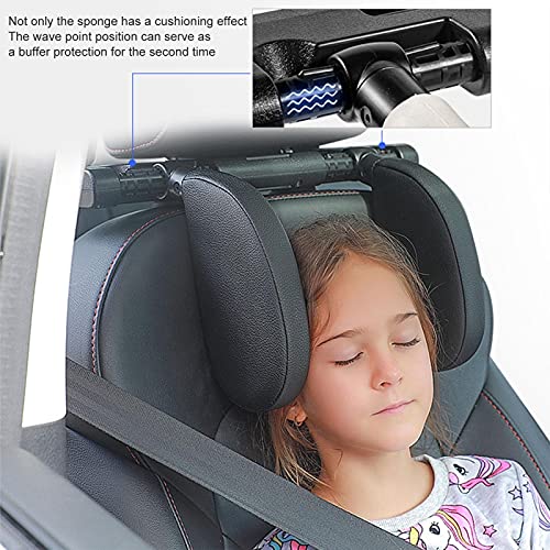 Encosto de cabeça para carro - Travesseiro de assento de carro de couro ajustável | Almofada de desc