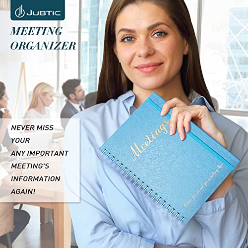 JUBTIC-Meeting-Notebook-for-Work-with-Action-Items-Project-Planner-for-Business-Easily-Taking-Meeting-Notes-and-Keep-Agendas-on-Track-Work-Planner-Organizer-for-Women-and-Man-Light-Blue7x10