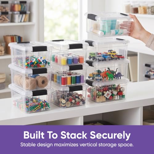 Image of Superio Clear Storage Boxes with Lids, 3.5 Quart Plastic Container Bins for Organizing, Stackable Crates, BPA Free, Non Toxic, Odor Free, Organizers for Home, Office and Dorm, 5 Pack