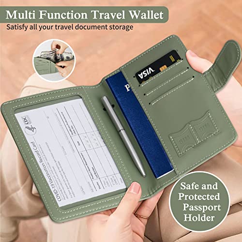 Image of TIGARI Passport Holder for Travel Women Men, PU Leather Waterproof RFID Wallet Cover Case Sleeve, Valentines Day Gifts, Vacation Plane Cruise Travel Document Organizer Essentials