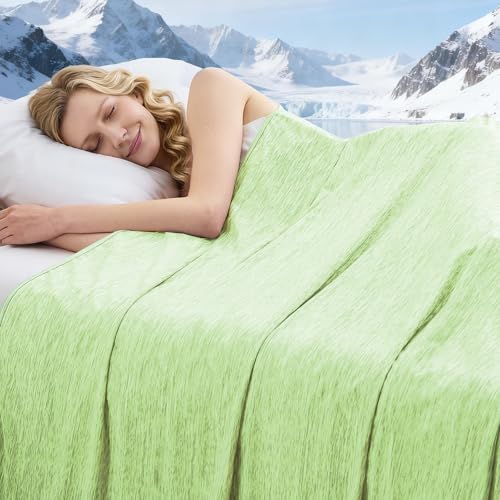 Image of Cooling Blanket Throw Size, 50 inchx70 inch Cooling Blankets for Hot Sleepers, Cold Blanket Thin Lightweight Breathable Soft for Couch Bed, Lightweight Blanket Keep Cool for Night Sweats