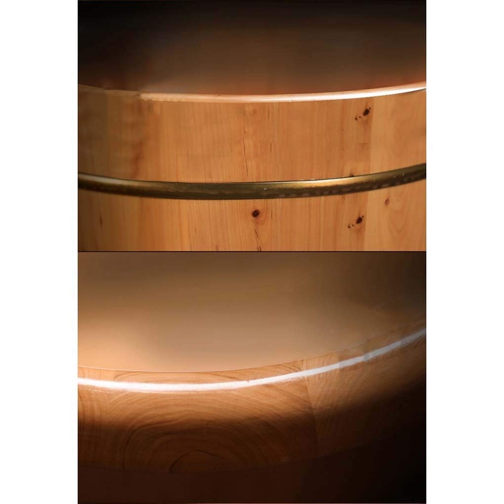 Vaschetta per Piedi, Secchio per Vasca per Pedicure, Massaggio, Spa, Sauna, Ammollo, Secchio per Pediluvio in Legno Lavabo per Spa per Piedi,36Cm charitable
