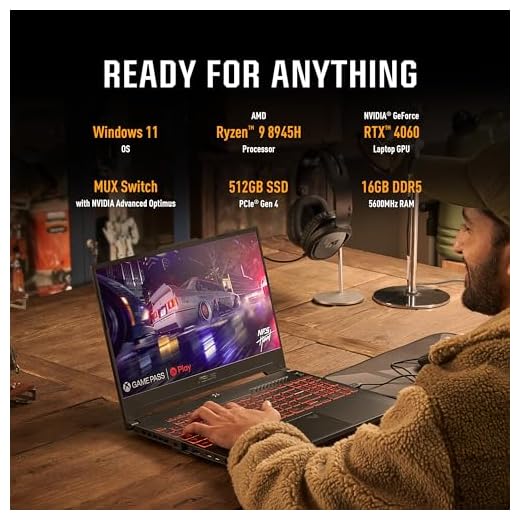 ASUS TUF Gaming A15 (2024) Gaming Laptop, 15.6” FHD 144Hz, 100% SRGB Display, GeForce RTX 4060, AMD Ryzen 9 8945H, 16GB DDR5, 512GB PCIe SSD, Wi-Fi 6, Windows 11, FA507UV-AS91-CA