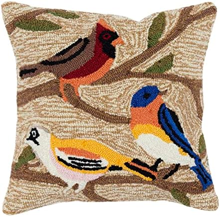 Liora Manne Frontporch 1440/44 Birds Multi Pillow, 18" x 18"