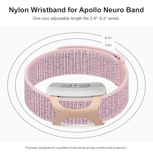 Polyjoy Nylon Loop Sport Replacement Band Compatible with Apollo Neuro/Polar Loop, Soft & Breathable Adjustable Strap for Apollo Neuro Band/Polar Loop Band, Fitness Tracker Wristband for Men Women