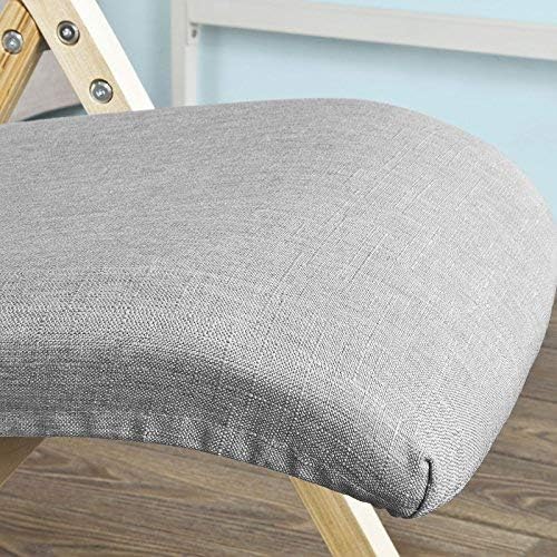 SoBuy FST40-HG, Wooden Padded Folding Chair, Dining Chair, Office Chair, Desk Chair, Grey