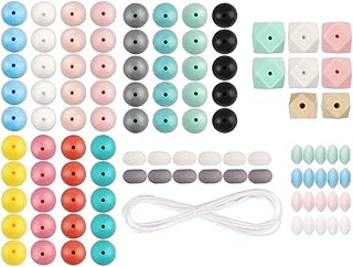 Silicone Beads 100pcs Necklace Bracelet Silicone Beads Loose Beads Beads Polygonal Beads for Keychain Making Jewelry Making DIY Crafts Making
