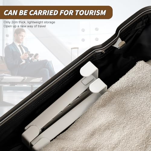 Kleiderhaken Klappbar, Türhaken zum Einhängen, Kleiderlüfter Klappbar Außen, Türhaken Weiß Kein Bohren, Kleiderhaken Tür Einhängen mit 5 Rillen zum Hängehaken, Tür Hackenhalter für Unter 4,5 cm