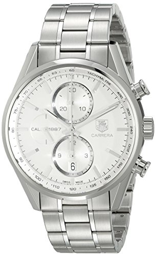 TAG Heuer Men's CAR2111.BA0720 Carrera Silver Dial Chronograph Steel Watch