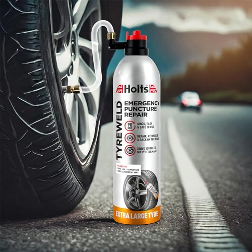 Holts Tyreweld Emergency Puncture Repair Tyre Sealant Kit, for Extra Large Tyres SUV 4X4 LCV & Vans, Repairs & Reinflates No tools or Jack needed, 600ml - Image 3