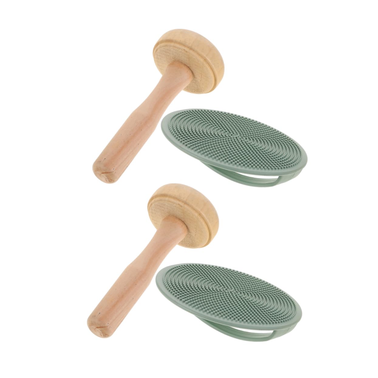 LALAFINA Craft Roller Set Wood Mushroom Rollers Mallet Hammers for Printmaking DIY Art Projects