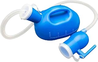 Orinarios a prueba de fugas para hombres de 2000 ml con tapa para el hogar, frasco para ancianos, color azul