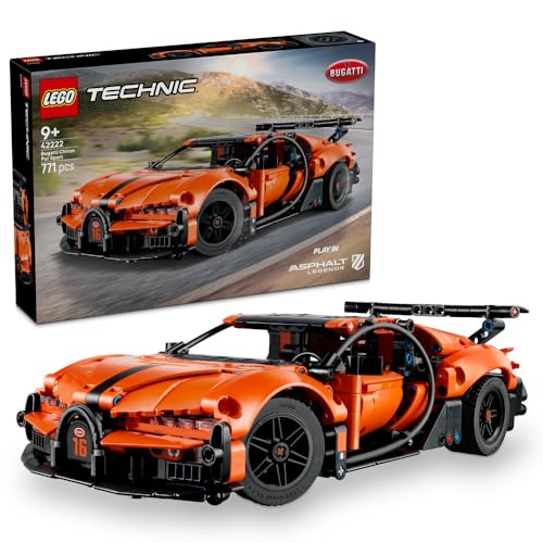 LEGO Technic Bugatti Chiron Pur Sport Hypercar Toy - Race Car Model Kit w/a W16 Engine Steering & Opening Doors - Gift for 9+ Year Old Boys & Motorsport Fans - 42222