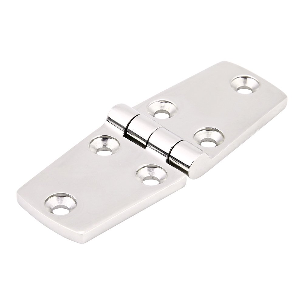 Keenso Marine Door Hinge, Polished Stainless Steel Mirror Door Hinge Boat Cabin Door Replacement Hinge(102x38)