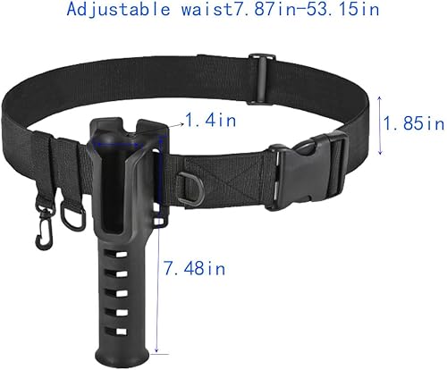 Miniatura 2 de Soporte para cinturón de caña de pescar, soporte para cinturón de pesca, soporte de caña de pescar, cinturón ajustable para pesca, Negro -, Moderno