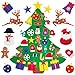 SHJACOB Kids DIY Felt Christmas Tree Set 30 Pcs 3.3Ft Wall Hanging Detachable Ornaments Xmas with Hanging Rope, Best Christmas Door Wall Hanging Decorations Gifts for Toddlers