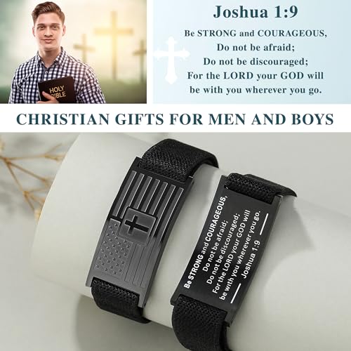 American Flag Cross Bracelet for Men - Christian Gifts, Stocking Stuffers for Kids, Boys, Teens, Adults, Gifts for Christmas, Birthday, Valentine's Day, Easter…3