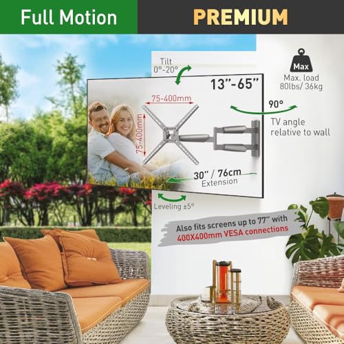 Support TV de terrasse extérieur Barkan design robuste pour grand écran OLED LED