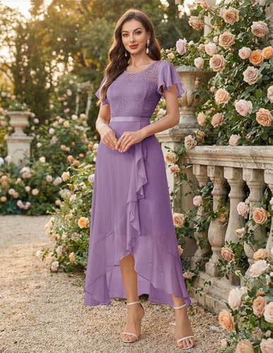 Image of BeryLove Formal Dresses for Women 2026 Wedding Guest with Slit Cocktail Elegant Lace Long Prom Dress