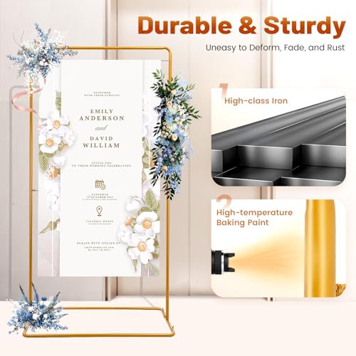 Arco de boda rectangular con estructura metálica estable para globos y fondos 5