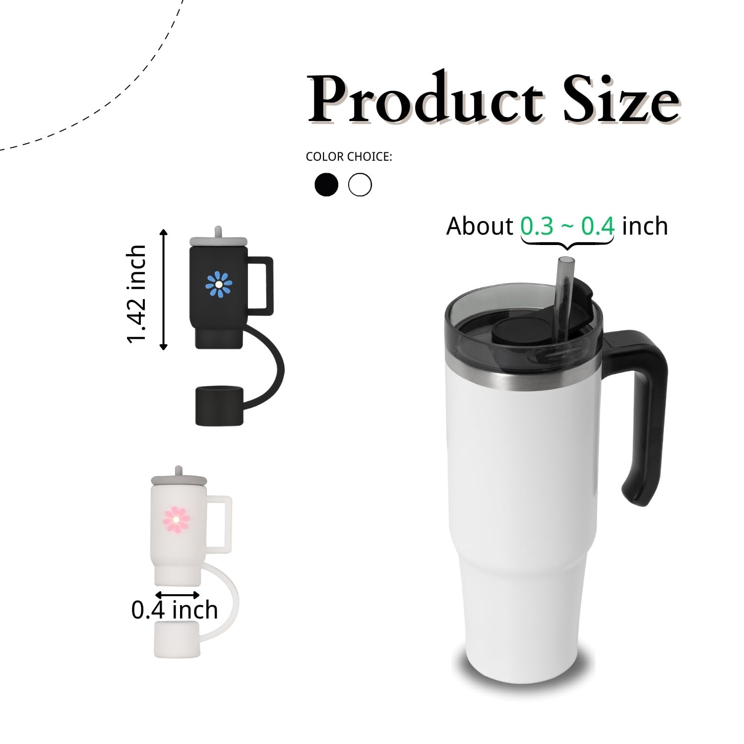 Shimsol Straw Cover Cap Toppers For Stanley Cup Compatible with Stanley 30&40 Oz Tumbler,6pcs Reusable Cute Stanley Cup Shape Dust-Proof Straw Tips for 0.4in/10mm Stanley Cups Straws Accessories(6PCS)