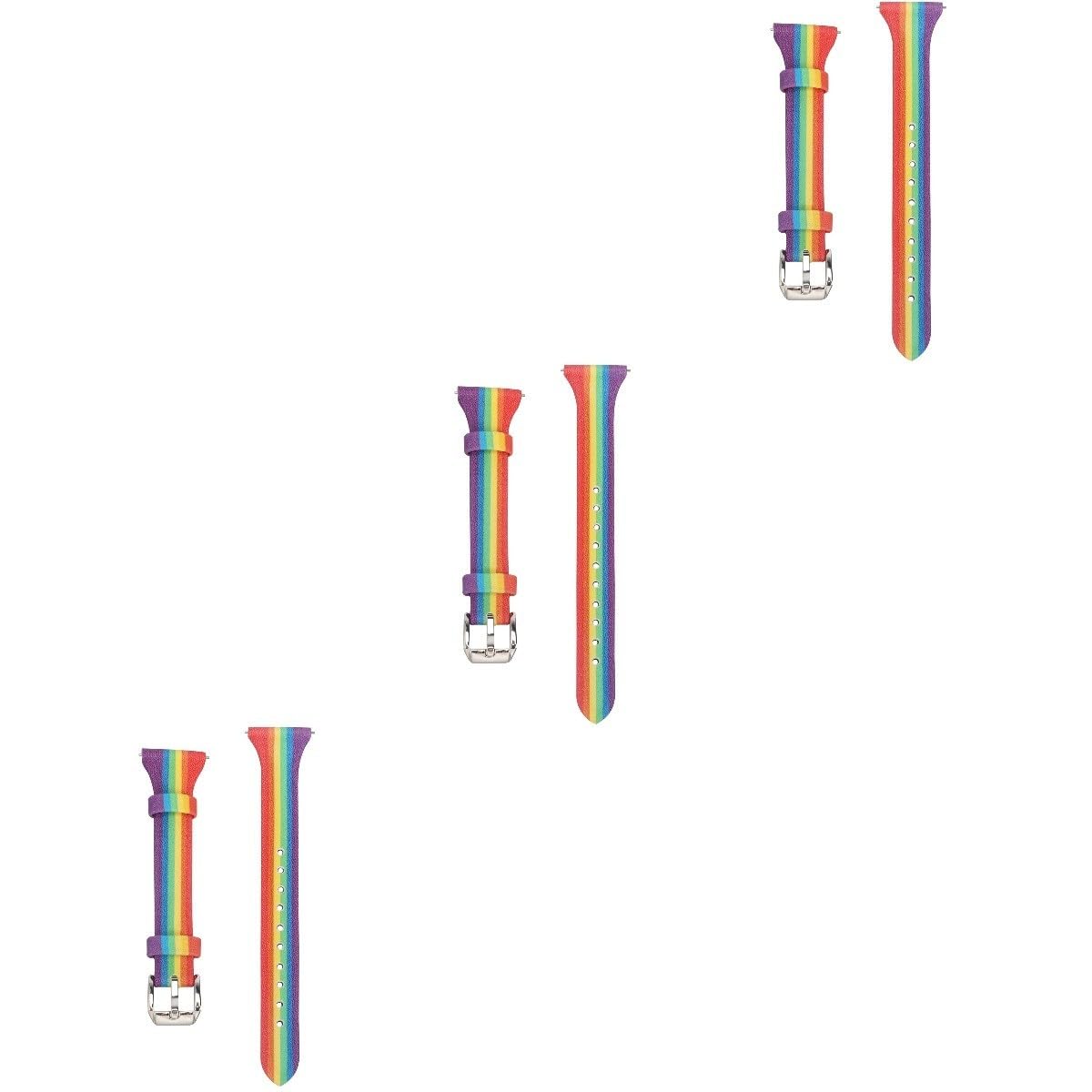 3 Piezas Correa de Cuero para Reloj de Unidades Banda de Reemplazo Resistente Ligera y Transpirable Compatible con Relojes Inteligentes para