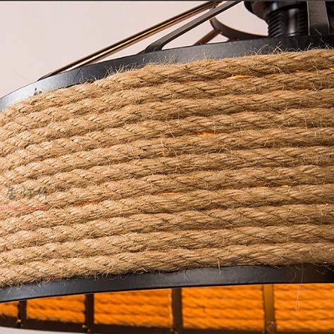 Iron art drop light rétro en chanvre avec tête d'éclairage orientable