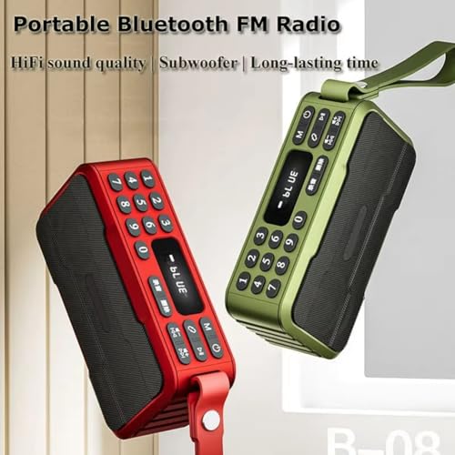 Haut-parleur Bluetooth mini FM vert avec caisson de basses et micro - 2