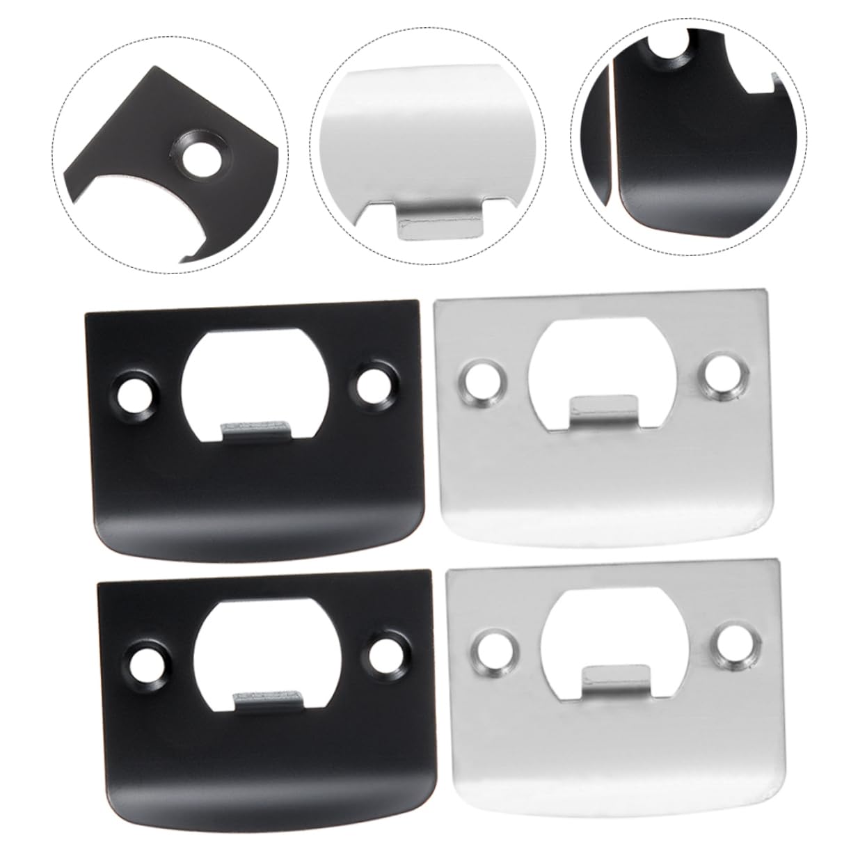 Hemobllo 5 Ensembles Guide De Serrure De Porte Intérieur Gâche De Pêne Dormant Verrou Porte Plaque De Renfort De Porte Plaque De Recouvrement De Trou De Porte 4 Pièces * 5