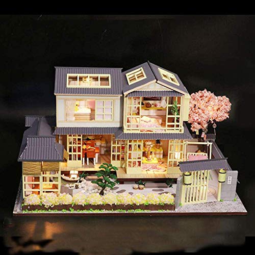 Villa Dollhouse Kit Mit Holzmöbeln DIY Miniatur Puppenhaus Mit Musik Bewegung Puzzle Spielzeug Kindertag – Bild 5
