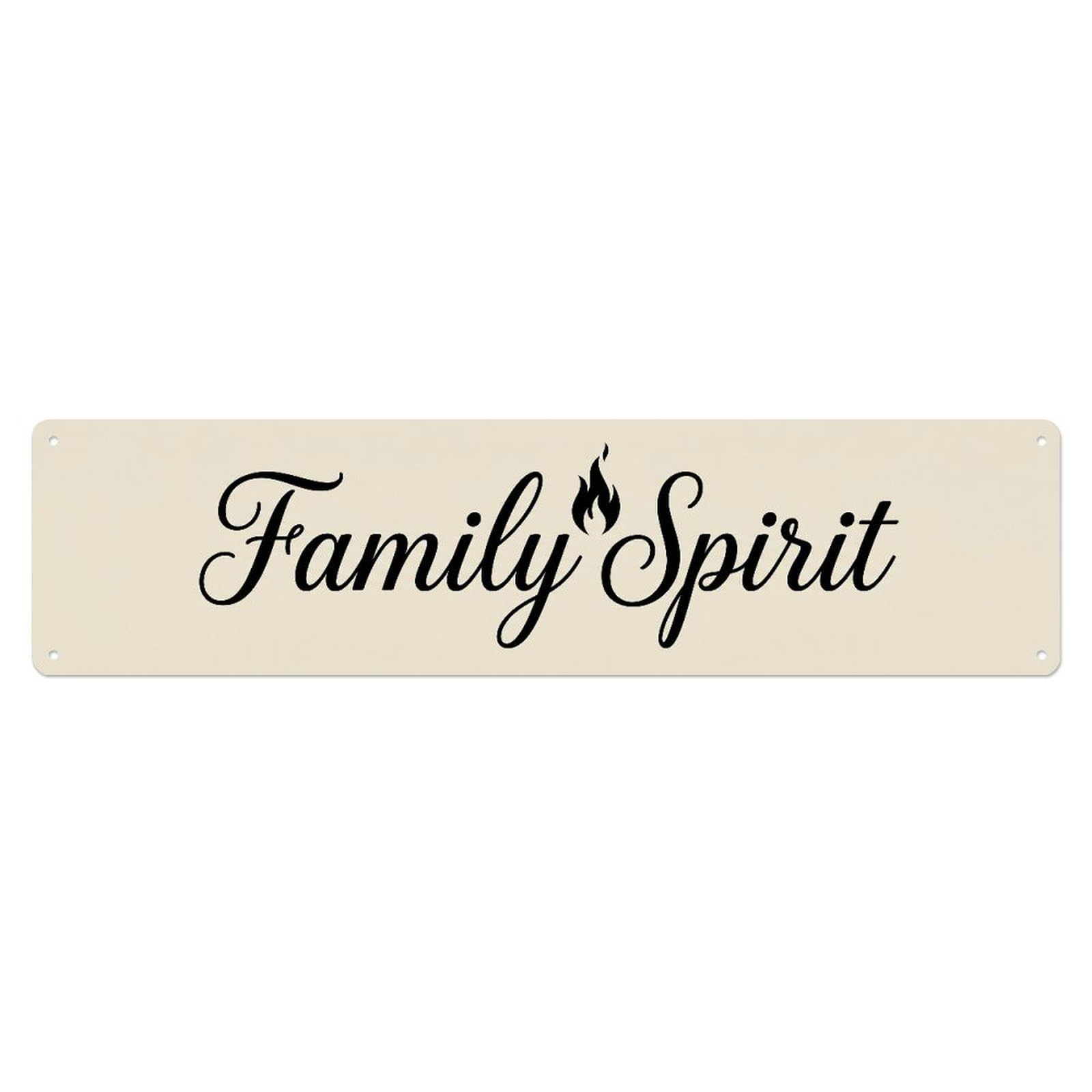 Family Spirit Cherished Motto Metal Tin Skinny Sign Plaque Wall Decor for Cafe, Club Bar, Office, Home Garden Metal Poster 4x16Inch
