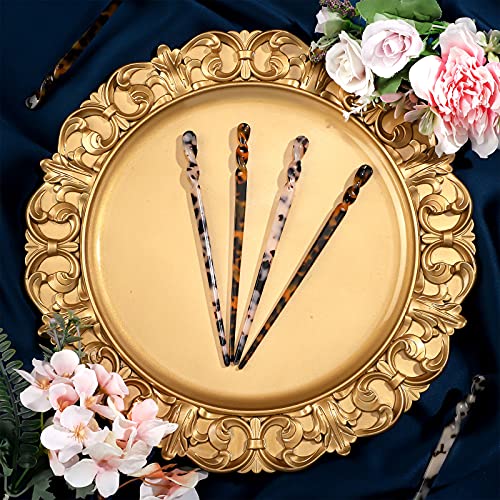 image for Waydress 6 Pieces Acetate Hair Sticks Tortoise Print Hair Sticks Chops