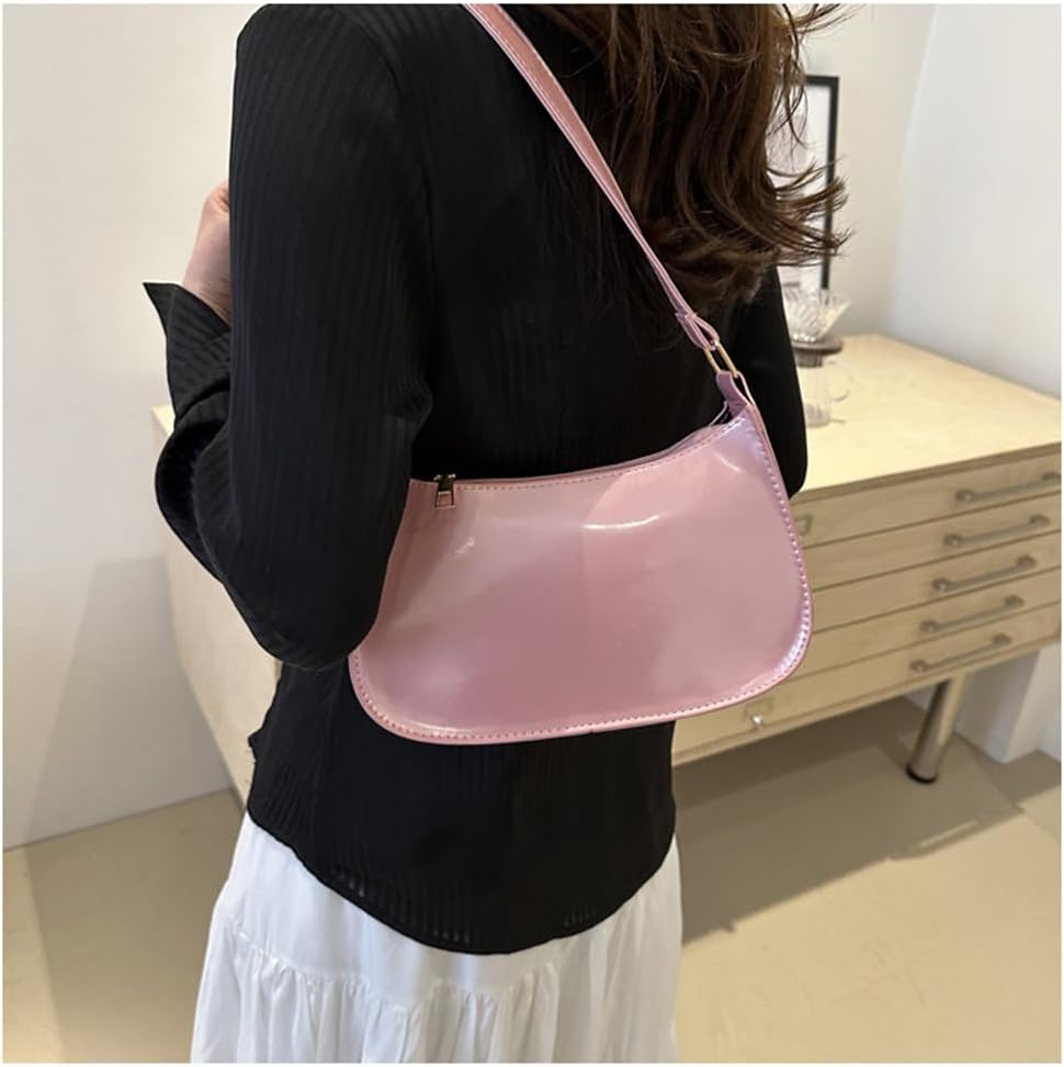 Patent Leather Clutch Purse Shiny Evening Handbags for Women Armpit Shoulder Bag MINI Hobos - Image 7