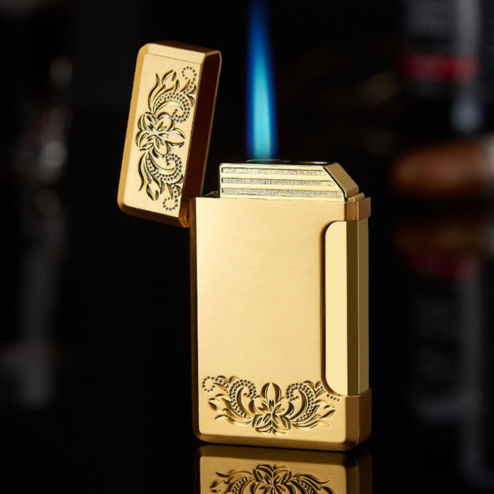 2 Pack Single Flame Torch Lighter Butane Refillable Lighters Windproof Pocket Lighters Adjustable Flame Lighter for Men and Women (Without Butane) - Image 2