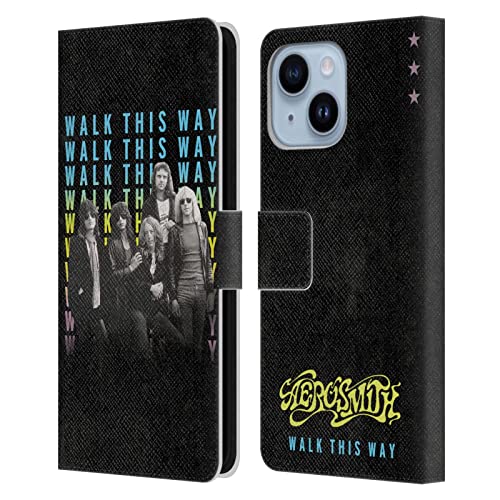 Coque cuir Aerosmith Walk This Way pour iPhone 14 Plus - Finition premium et design rock