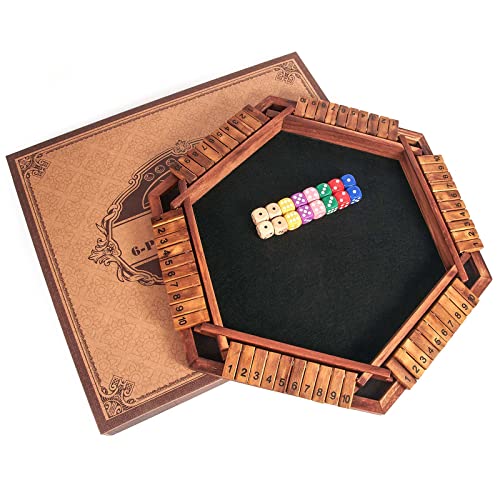 Juego Shut The Box Deluxe de Dados y Tablero AMEROUS miniatura 6