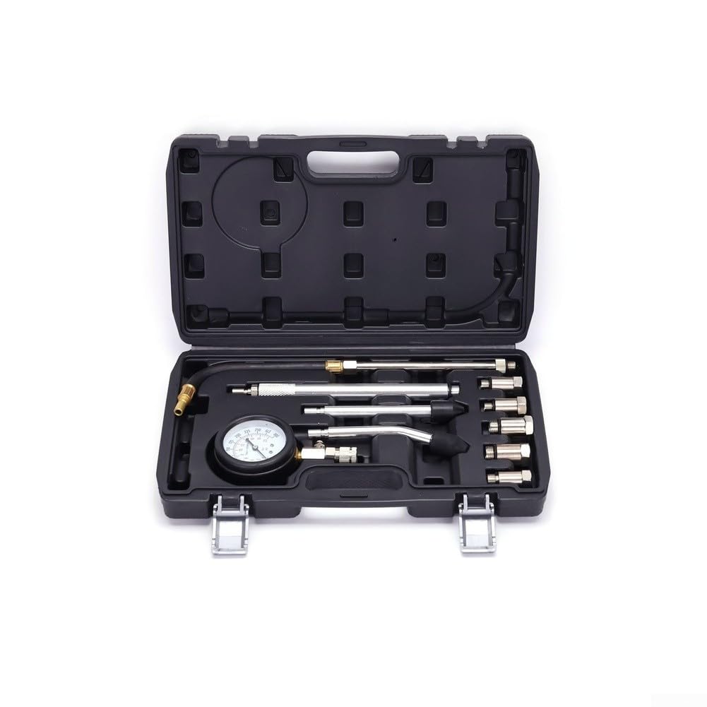 Kit di strumenti per la misurazione della pressione del cilindro | Per auto, camion e moto, set di misuratori di compressione del motore, custodia stampata a soffiaggio