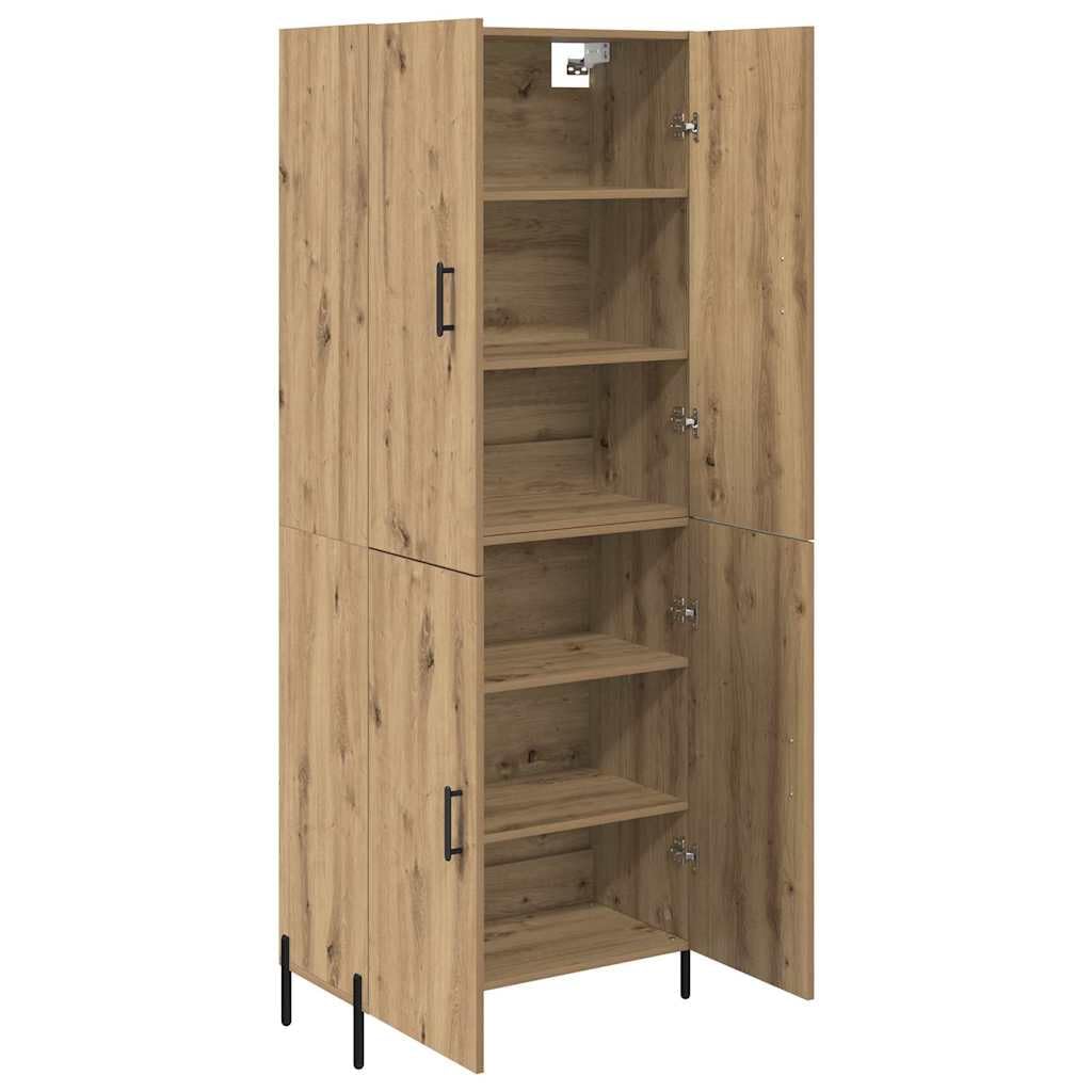 Tablero de madera de roble Artisan, montado en la pared, 69,5 x 34 x 180 cm, con espacio de almacenamiento y diseño minimalista para salón, montaje en pared y ahorra espacio