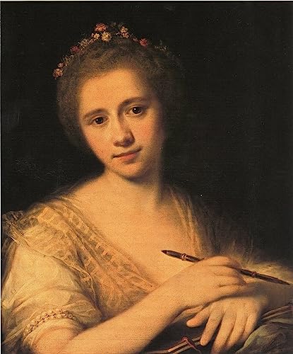 Autoportrait avec couronne de fleurs par Angelica Kauffmann impression premium