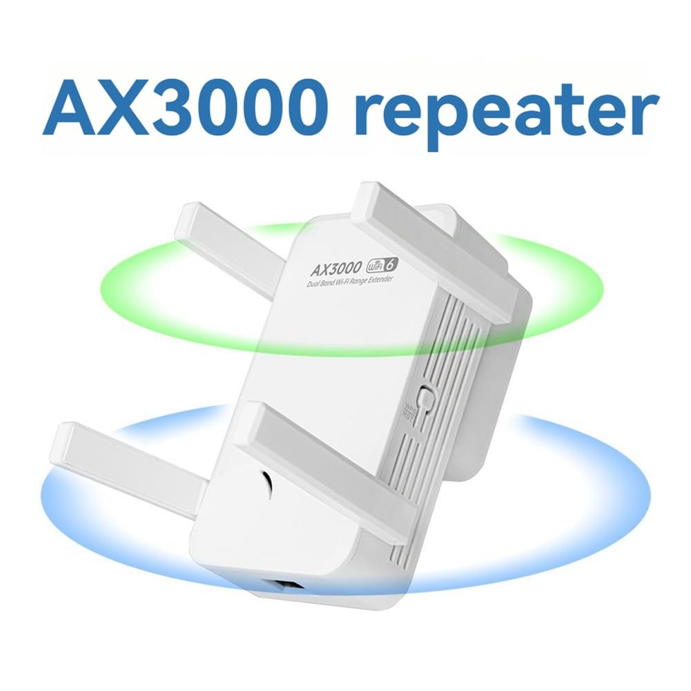 Ripetitore WiFi Dual Band AX3000 2.4Ghz/5GHz Amplificatore Segnale Wi-Fi Wireless Extender Wireless AP Trasmettitore con Spina EU