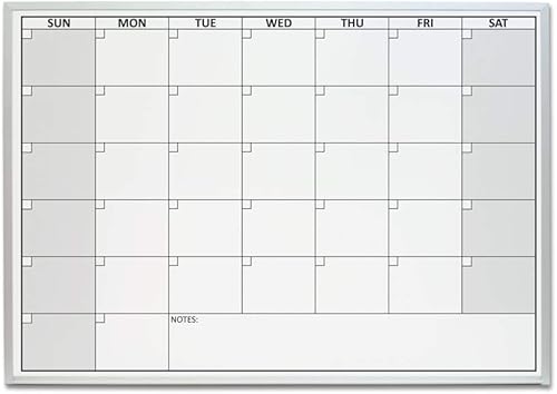Calendario de borrado en seco de un mes de 32 x 45.5 pulgadas
