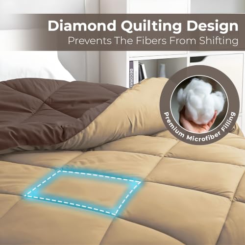 Image of Story@Home Reversible AC Comforter 220 GSM Lightweight Microfiber Summer Blanket for Single Bed (90x60 Inches) | Soft Cooling Quilt, Breathable All Season Duvet for AC Room - Camel Brown & Coffee