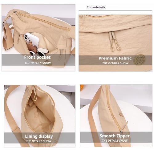 Nylon Crossbody Bags for Women Large Sling Shoulder Bag Lightweight Canvas Tote Bag Waterproof Casual Everyday Purse4