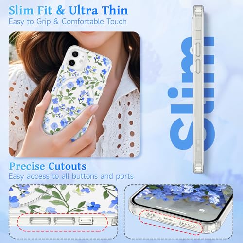 Coque transparente iPhone 11 fleur bleue : finis les étuis jaunis - 6