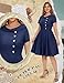 Wedtrend Church Dresses for Women 1940s Style Vintage 50s Housewife Costume Cap Sleeve Knee Length Vintage 1950s Cocktail Dresses for Women WTP20007NavyS
