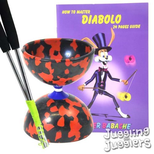 Preisvergleich Produktbild Diabolo Jester rot / schwarz + Aluminium Handsticks + Diaboloheft