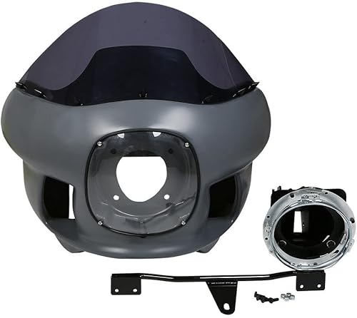 Miniatura 2 de TCT-MOTORPARTS Faro delantero de carenado superior de 7 pulgadas con carenado inferior de pierna para Harley Dyna Street Bob Low Rider FXR