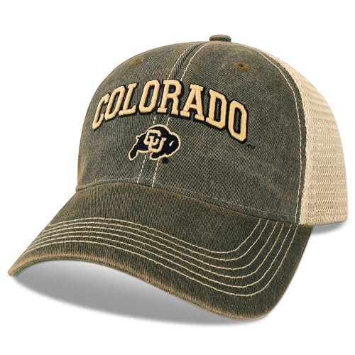 Legacy NCAA Officially Licensed Baseball Hat Colorado Buffaloes Lightweight Cap for Men & Women Old Favorite Trucker Adjustable (OFA) Black Trucker One Size Fits Most Snapback Closure