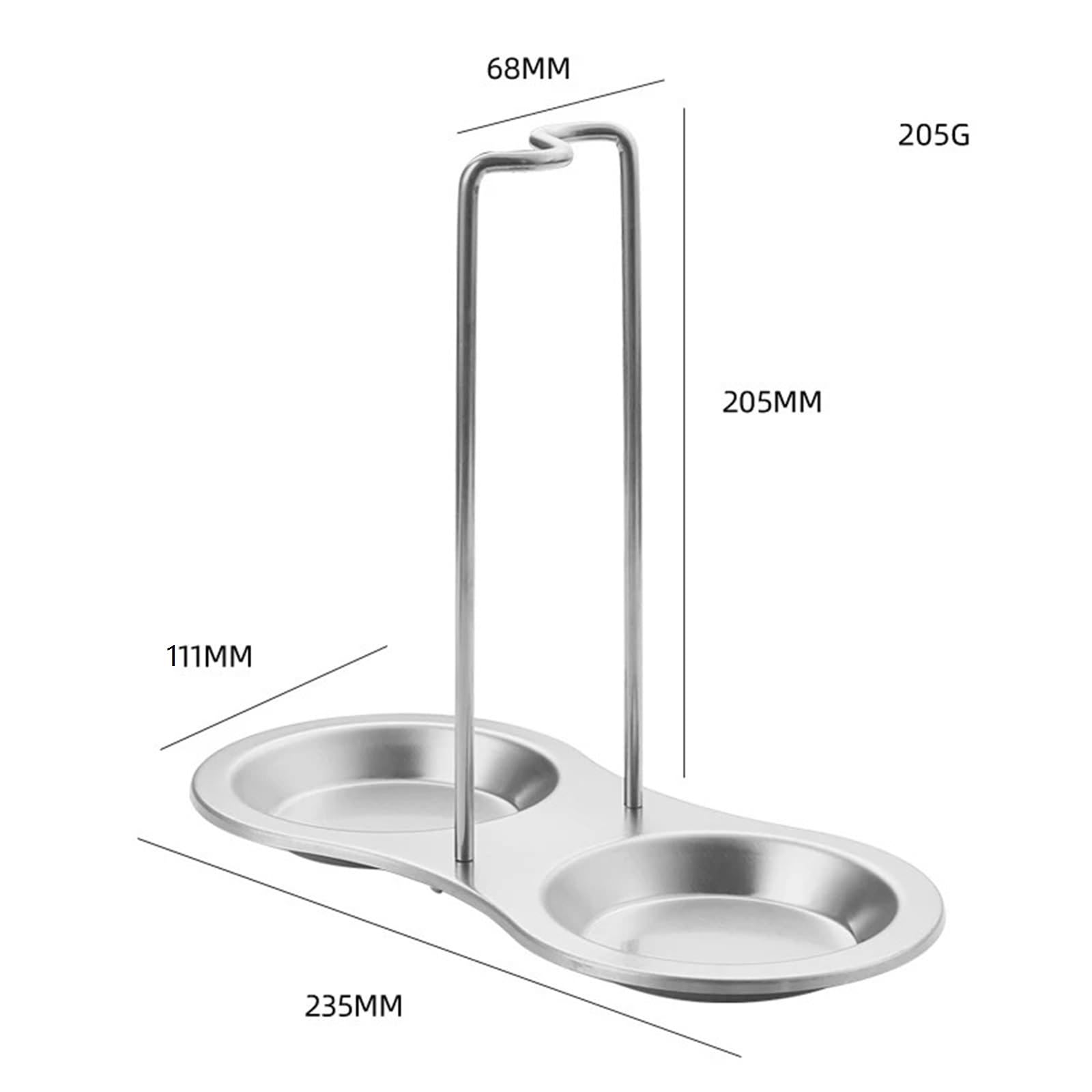 2 stücke Suppe Löffel Halter Edelstahl Besteck Regal Tablett Restaurant Schöpfkelle Küche Gadget Kochen Werkzeug Ablage für Kochlöffel, Schöpfkellen(Gold)