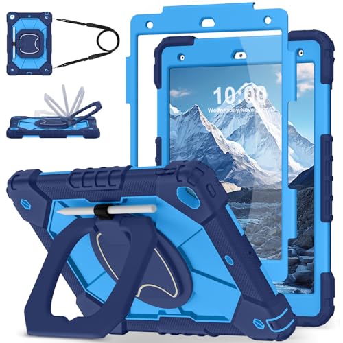 Image of WESOROL Case for iPad 9th /8th /7th Generation 10.2 Inch (2021 /2020 /2019),Full-Body Drop Protection 9th Generation iPad Case with Rotating Stand Screen Protector Pencil Holder Holde,Navy Blue